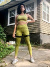 "Final Cut" 2 Piece Legging Set-Olive